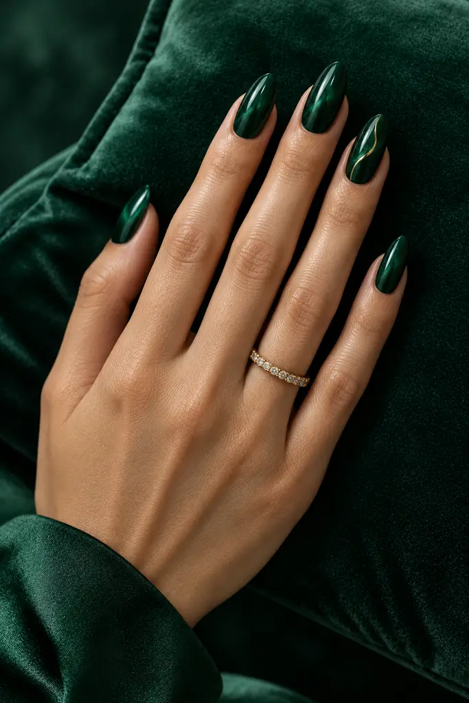 dark green nail ideas