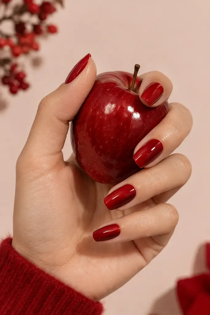red nails design